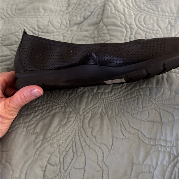 Clarks Women's Dark black Perforated Flats - Picture 2 of 4